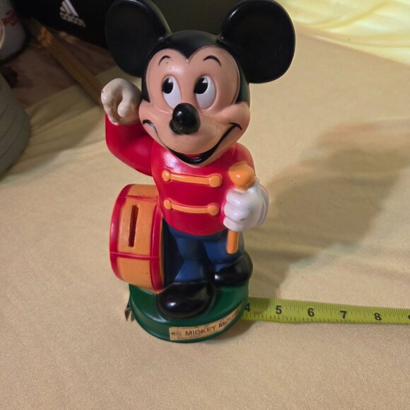Disney Vintage Mickey Mouse Drum Major Plastic Coin Bank - Picture 6 of 6